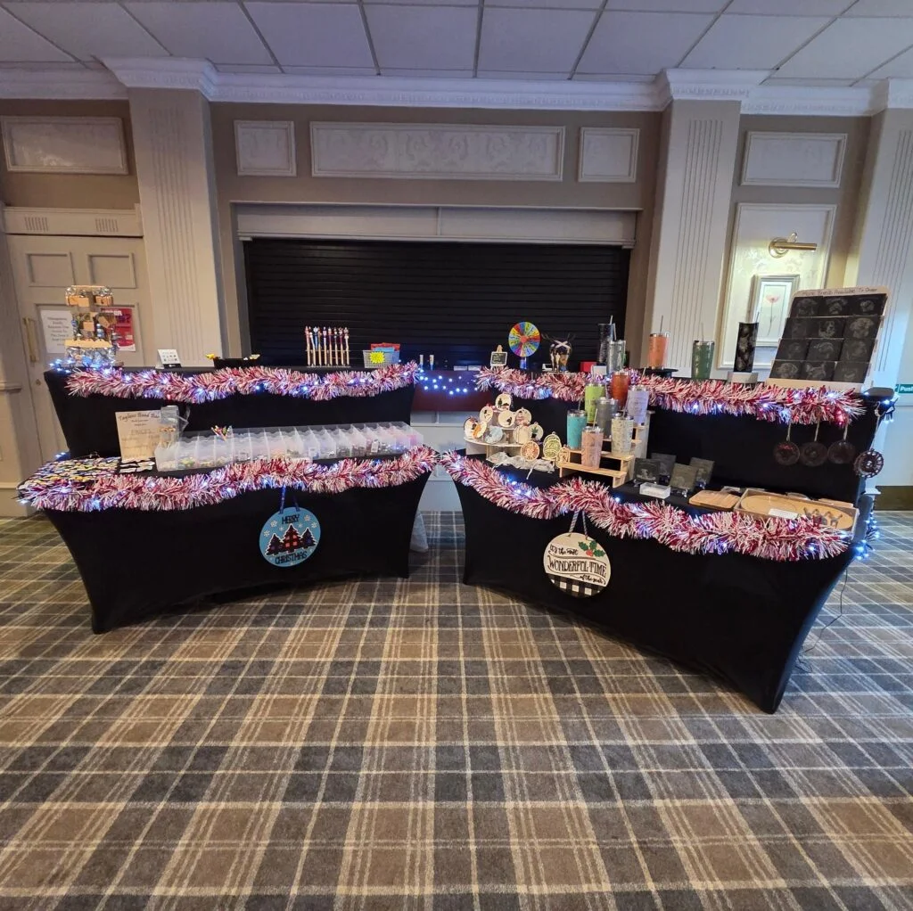 Laser Mum UK workspace and creations